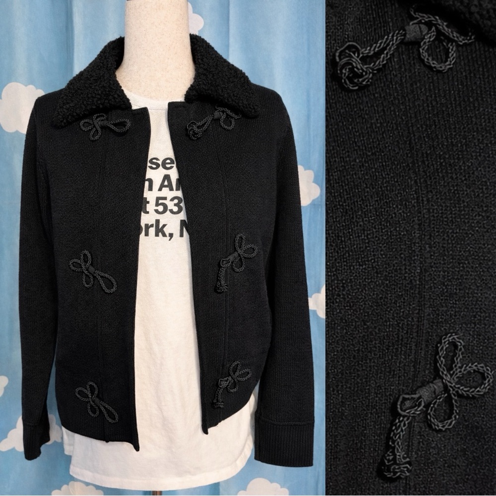 Lauren Lauren Mandarin jacket with frog closure cardigan jacket- M